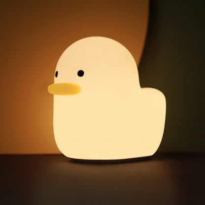 Duck Silicone Night Light USB Charging Cute Pat Light Bedroom Sleep Eye Protection With Sleep Timing Night Light