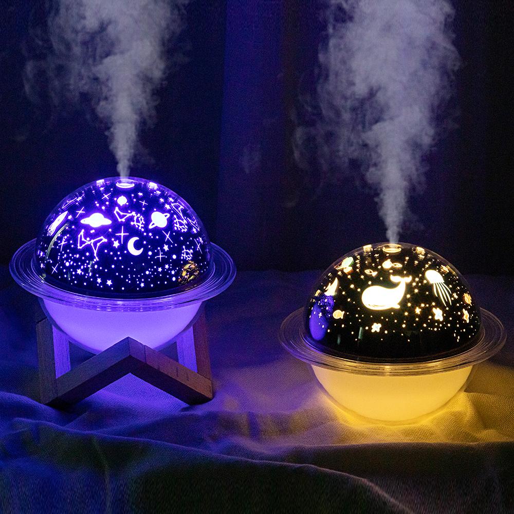 Romantic Planet Lamp Air Humidifier USB Ultrasonic Aroma Essential Oil Diffuser LED Night Light UFO Diffuser Chirdren Gift