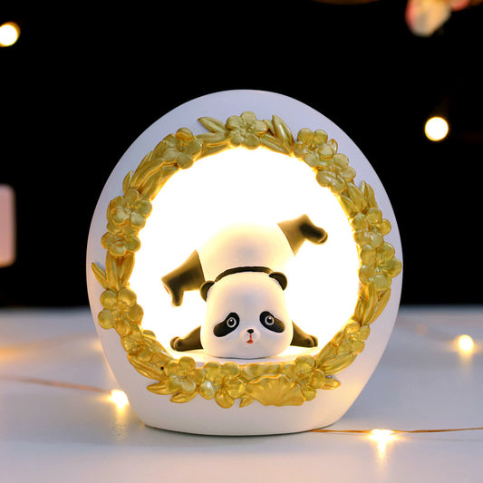 Creative Gifts New Fat Panda Star Light Night Light Resin Crafts Student Gift Ornament