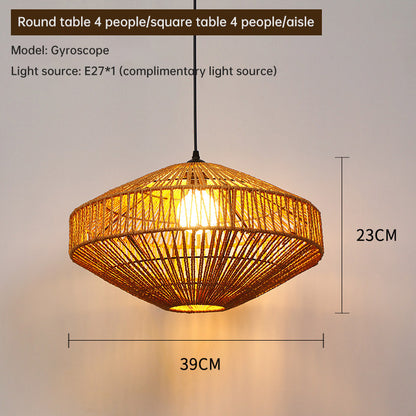 Chandelier, Household, Commercial, Hemp Rope Lamp, Retro Industrial Style, Single Head Corridor, Restaurant Lamp